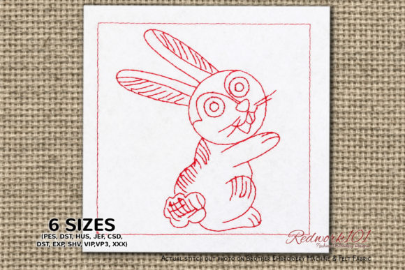 Doodle Bunny Review: A Sweet Redwork Design for Gifts