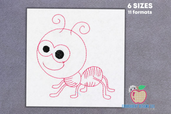 Funny Cartoon Ant: A Playful Embroidery Design Review