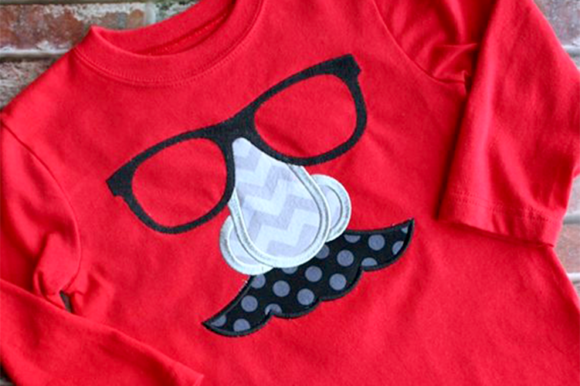 Joke Glasses Applique: A Playful April Fools Design