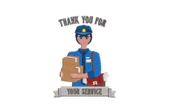 Postman Embroidery Design Review for Business Merch