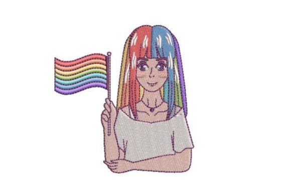 Review: Anime Girl Holding a Pride Flag Design